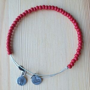 NWOT Alex and Ani Silver Red Bead Bracelet